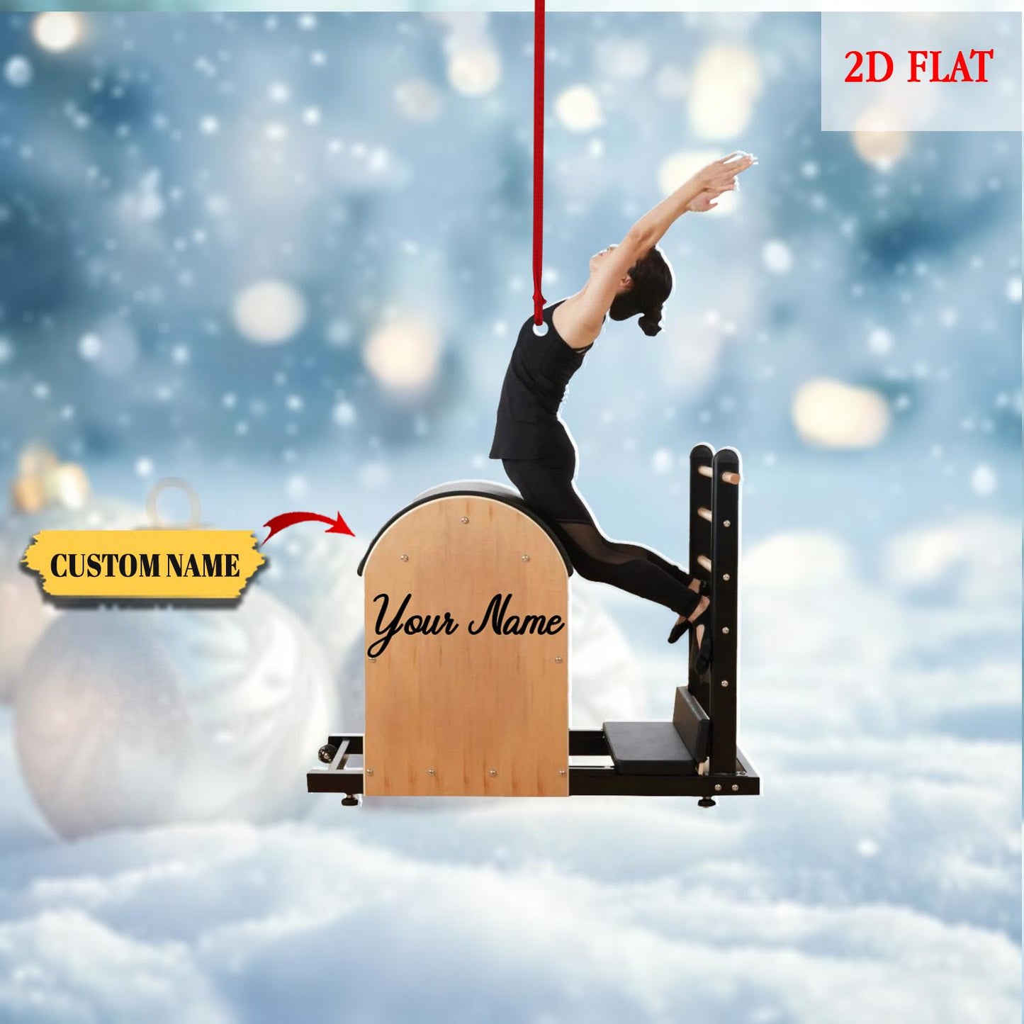 Personalized Pilates Ladder Barrel Xmas Gift, Pilates equipment Ornament, Acrylic ornament, Fitness Ornament, Fitness Lover Gift