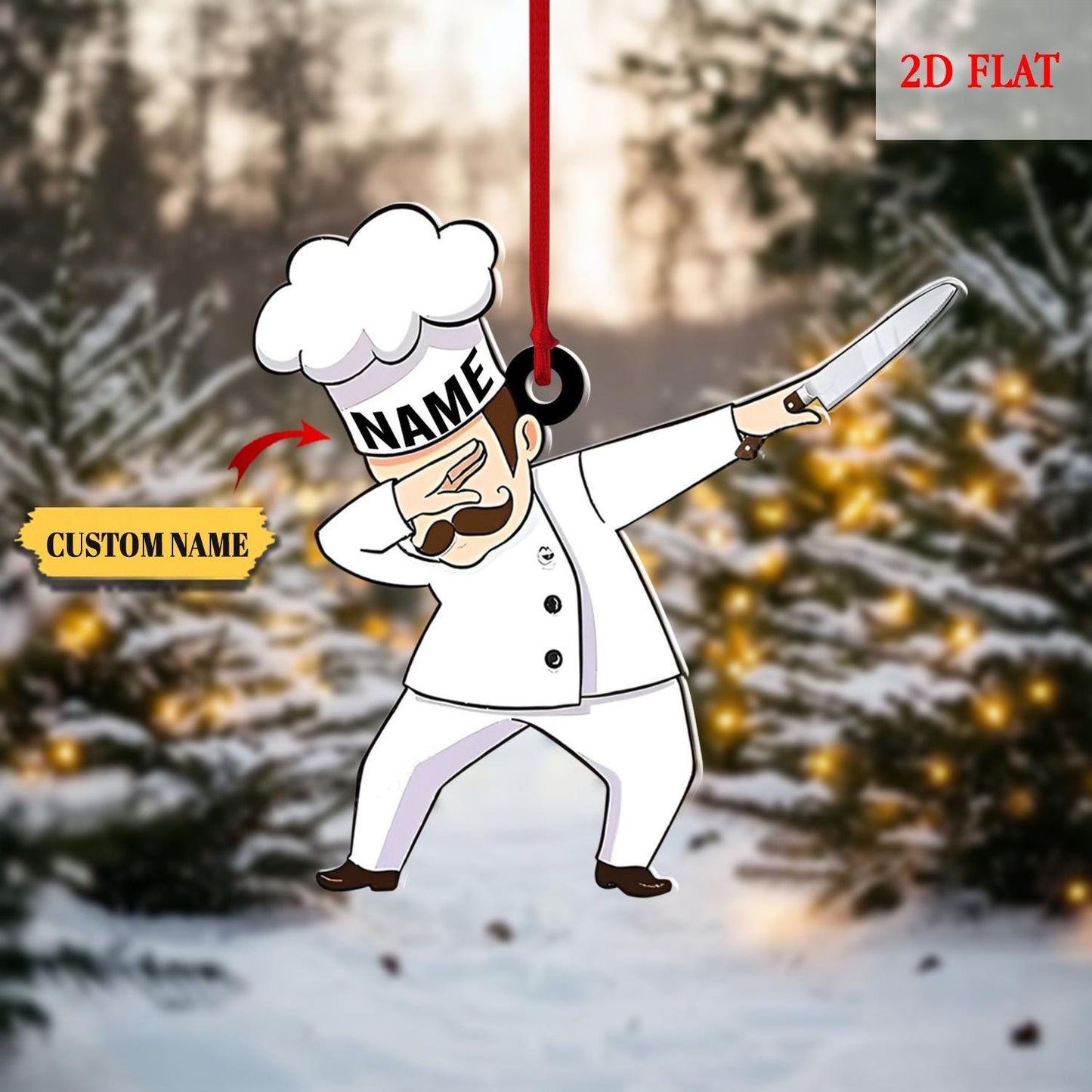 Funny Chef Ornament, Personalized Christmas Chef Gifts 2025, Baker Ornament, Cooking Ornament, Cooking Gift For Men, Cooking Apron Ornaments
