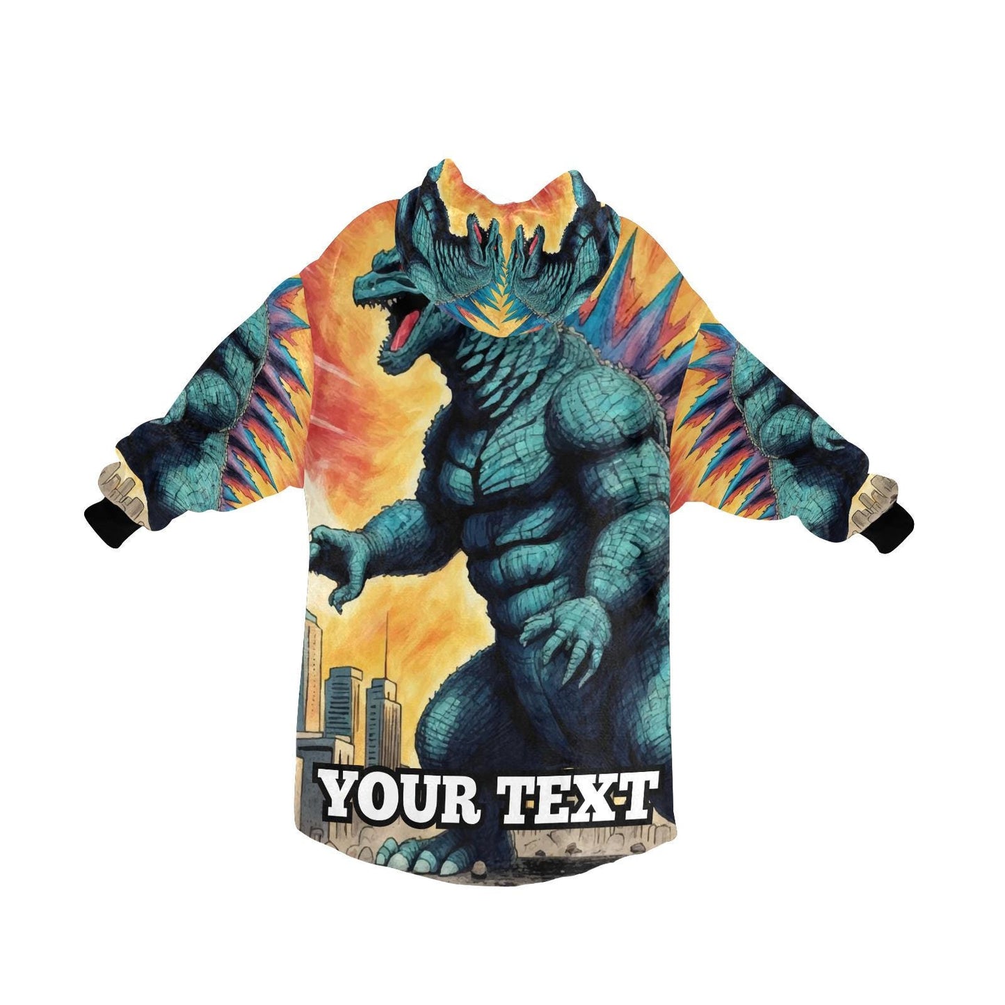 Godzilla Kids Hoodie Blanket Hooded Blankets Kaiju Gojira Personalized Gift