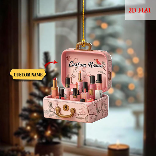 Personalized Makeup Box Ornaments, Makeup Artist Christmas Ornament Gift, Makeup Set Christmas Tree Decor Ornament , Makeup Gift for Girls