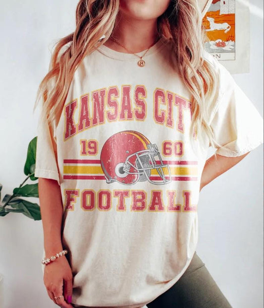 Kansas City Football Retro Style Shirt, Kansas City Football Crewneck Sweatshirt, Football Shirt, Kansas City Fan Gifts