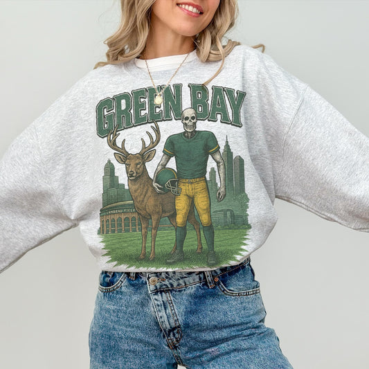 Vintage Green Bay Football Sweatshirt, Retro Crewneck Jersey, Old School Wisconsin Football Apparel, Fan Merch