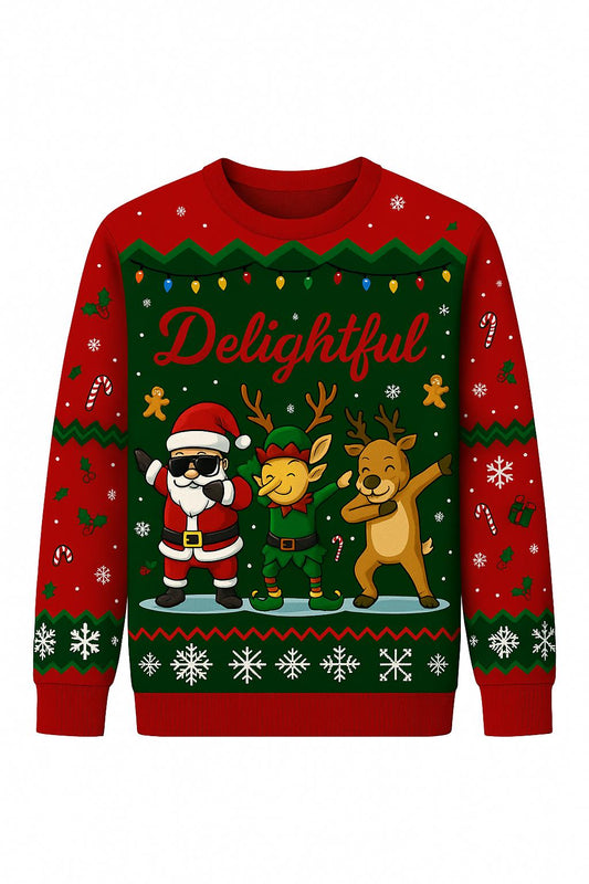 Ugly Christmas Sweater Funny Dab, Santa Elf Reindeer Xmas Sweatshirt, Holiday Party Outfit, Novelty Winter Gift Pullover