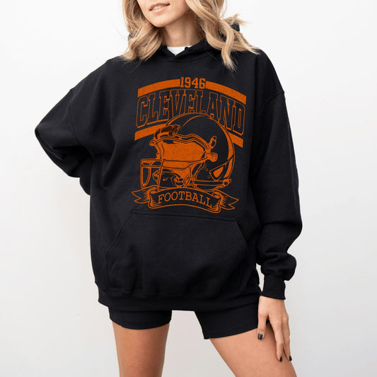 Cleveland Football Retro 90s Style Sweatshirt, Cleveland Football Shirt, Sunday Football Shirt, Cleveland Crewneck Tee, Game Day Shirt