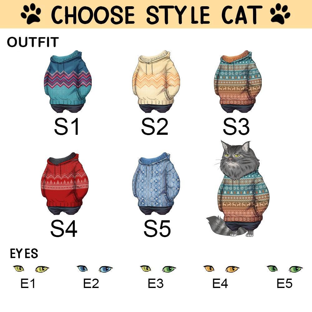 Personalized Funny Cat Ugly Sweatshirt, Meowy Xmas Sweater, Funny Cat Lovers Gifts, Holiday Sweatshirt, Christmas Gift, Funny Xmas Gift