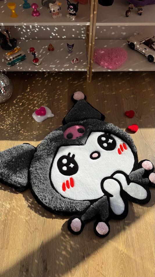 Tufted Rug Custom 3D Puffy Anime Rug, Handmade Carpet with Gothic Lolita Style, Cute Decor, Pastel Goth Room Vibes