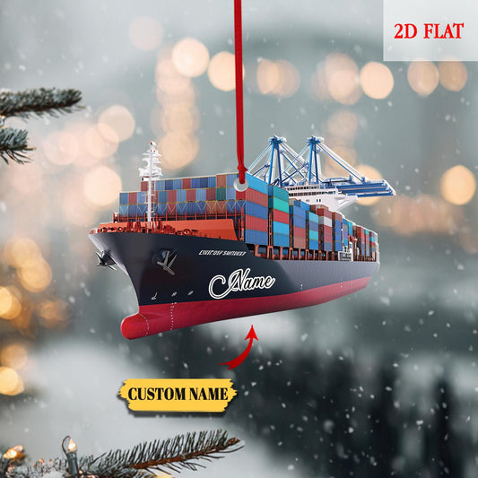 Custom Name Cruise 2D Flat Acrylic Ornament, Ocean Liner Decoration, Vacation Keepsake Ornament, Cruise Lover Gift, Cruise Christmas Gift