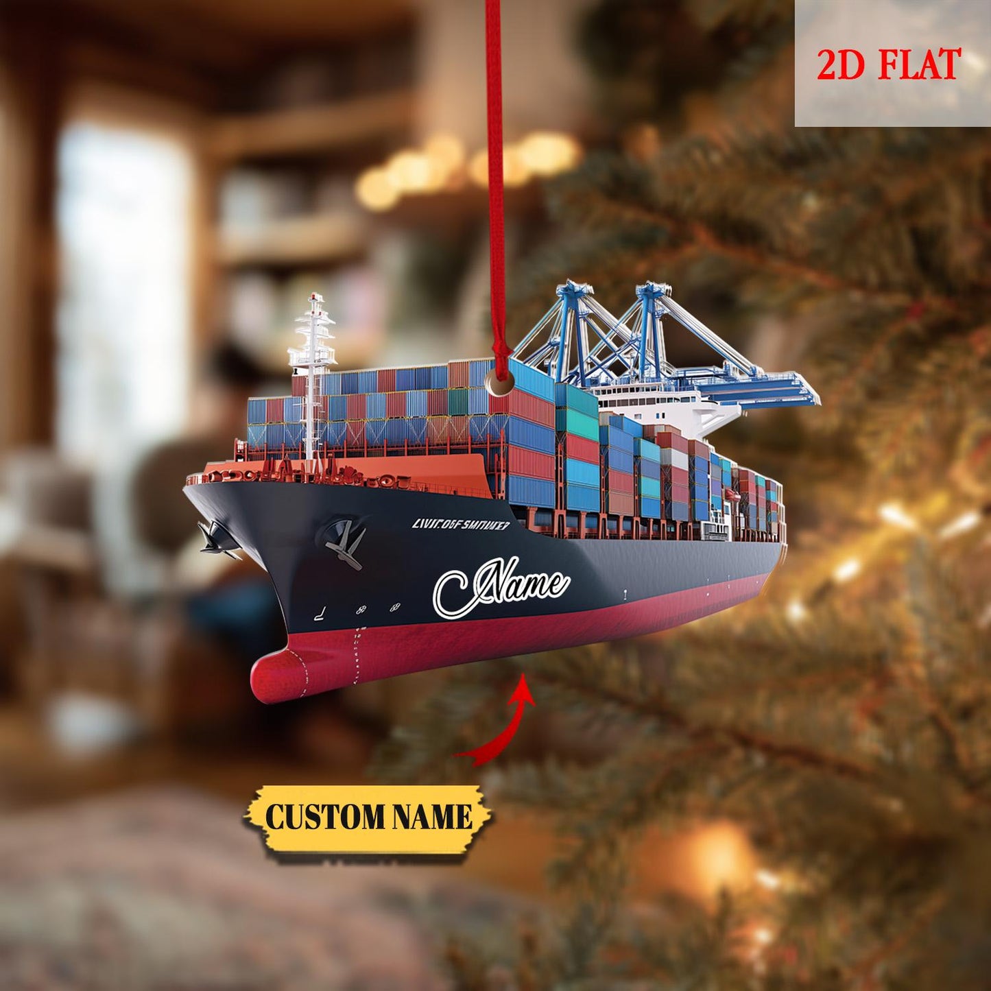 Custom Name Cruise 2D Flat Acrylic Ornament, Ocean Liner Decoration, Vacation Keepsake Ornament, Cruise Lover Gift, Cruise Christmas Gift