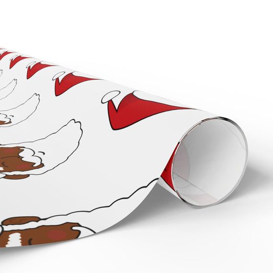 Black Santa Wrapping Paper, Ethnic Santa Gift Wrap, Christmas Holiday Gift Wrap, Festive Santa Claus Wrapping Sheet, Santa Gift Wrap