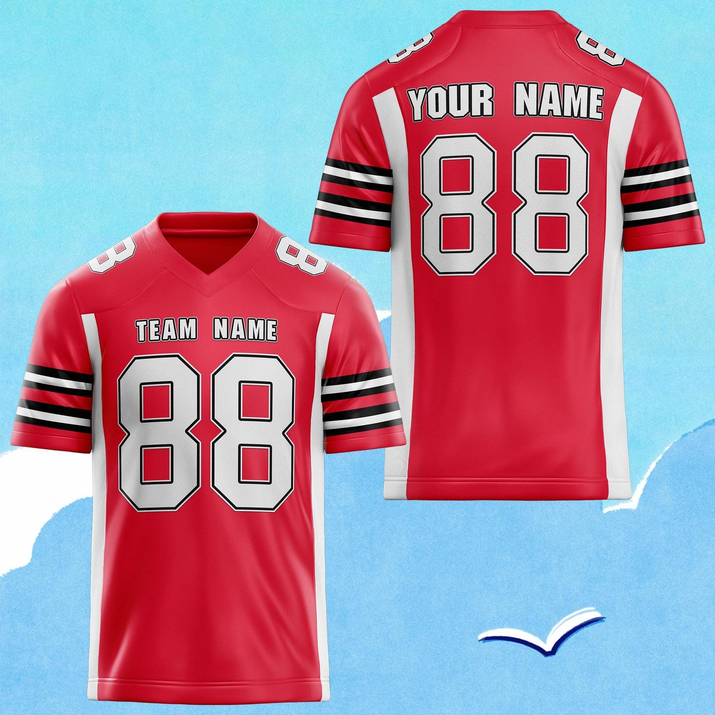 Custom Football Jersey: Personalized Team Name & Number, Recycled Fabric