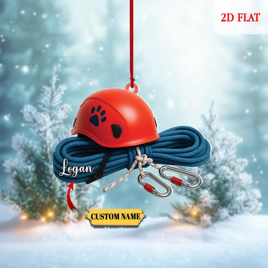 Personalized Rock Climbing Christmas 2D Flat Acrylic Ornament, Climbing Ornament, Moutain Climbing Xmas, Christmas Gift For Climbing Lover