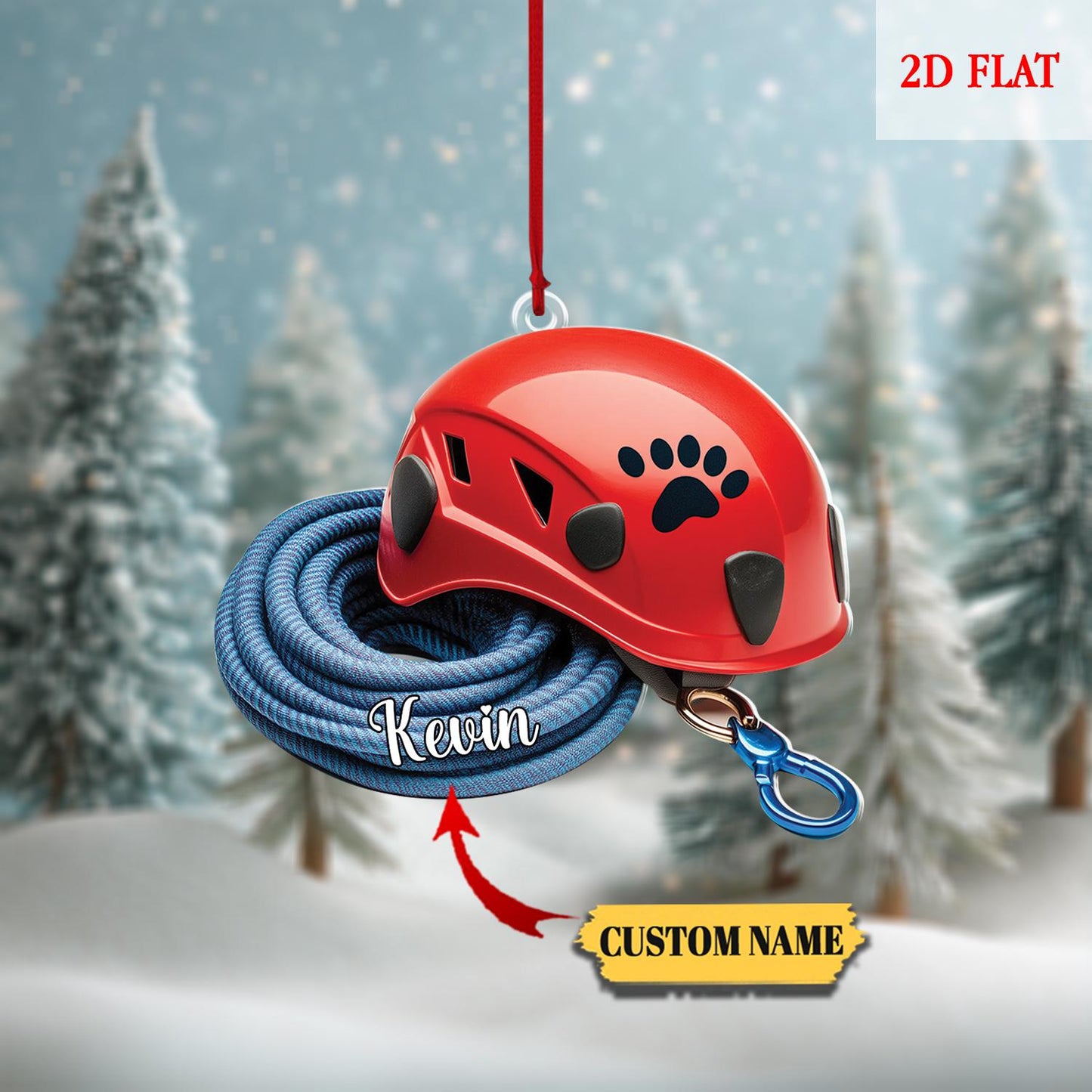 Personalized Rock Climbing 2D Flat Acrylic Ornament, Rock Climbing Ornament, Moutain Climbing Xmas, Christmas Gift For Climbing Lover