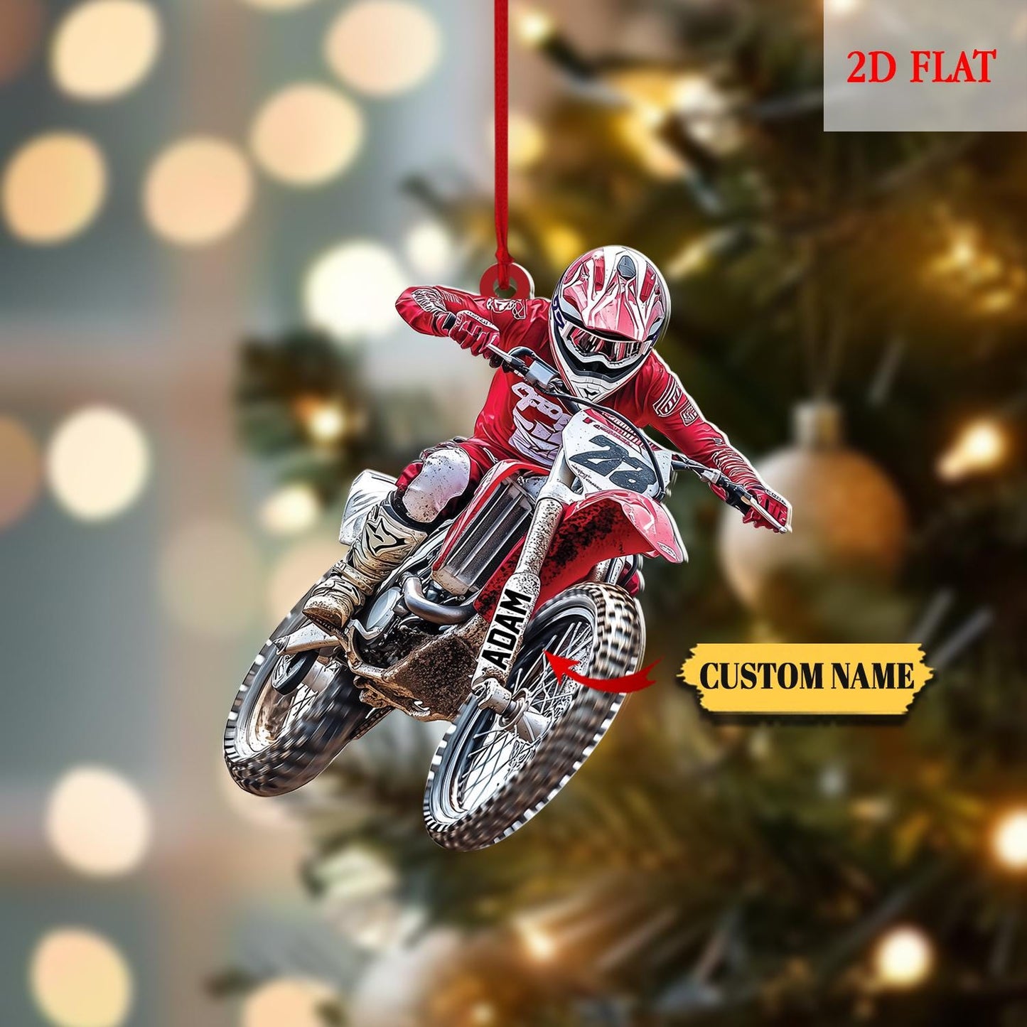 Personalized Biker Harley Motorcycle 2D Flat Acrylic Ornament, Gift For Motorbike Owner, Gift For Biker, Racer Ornament, Gift For Boyfriend