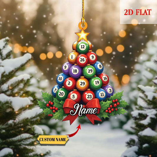 Personalized Pool Billiards 2D Flat Ornament for Lovers, Gift for Billiards Player, Sports Balls, Billiards Lover Gift, Christmas billiards