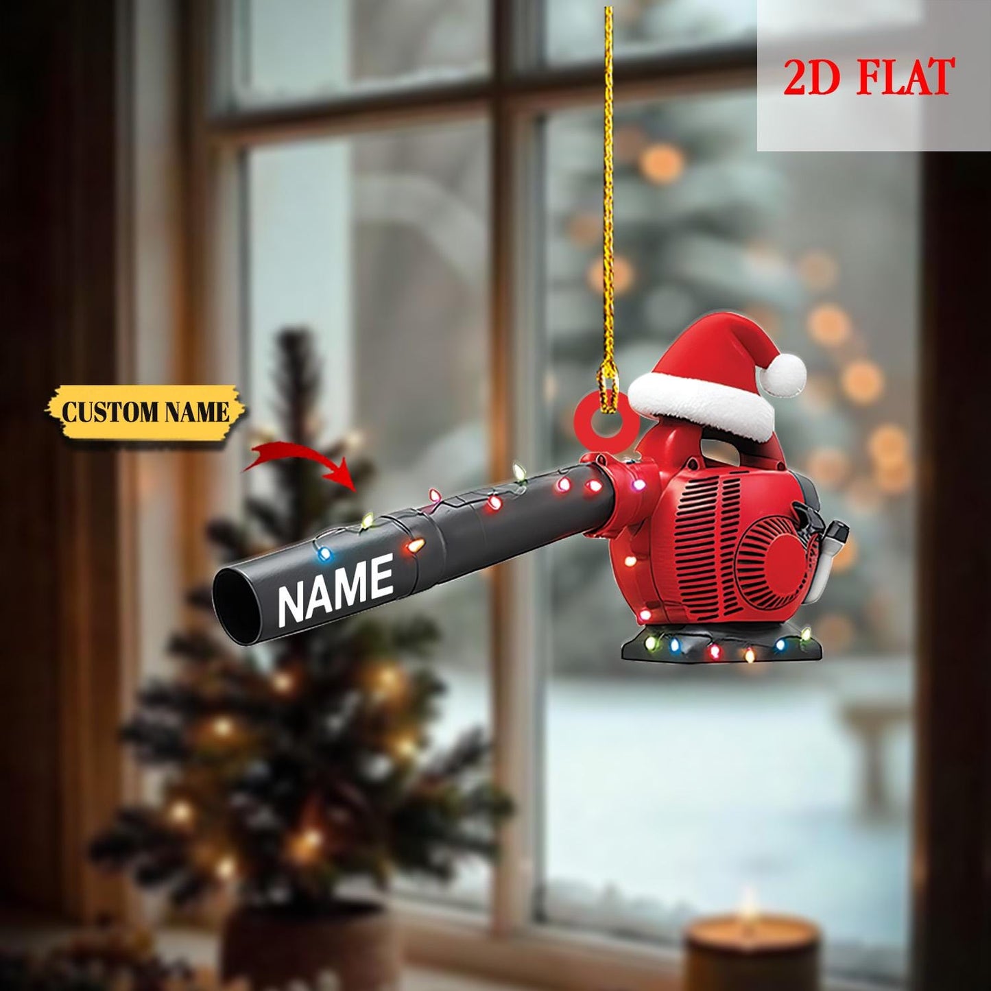 Personalized Leaf Blower 2D Flat Acylic Ornament, Funny Ornament Gift, Christmas Keepsake, Leaf Blowers Ornament Decor, Farmer Ornament
