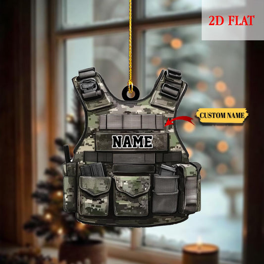 Personalized Military Uniform 2D Flat Acrylic Ornament, Military Gift 2D Flat Ornament, Veteran Military, Veteran Gifts, Military Dad Gift