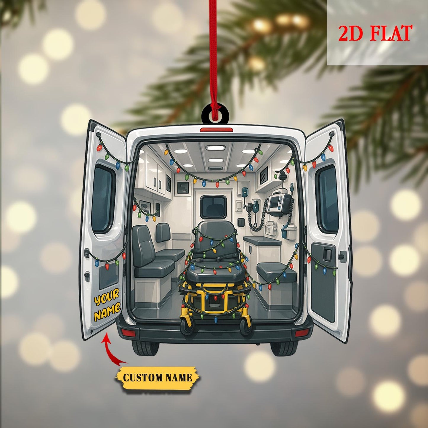 Personalized Paramedic Christmas Decoration, Unique Emergency Medical Holiday Gift for Nurse Doctor, Medical Equipment Aid Ornament