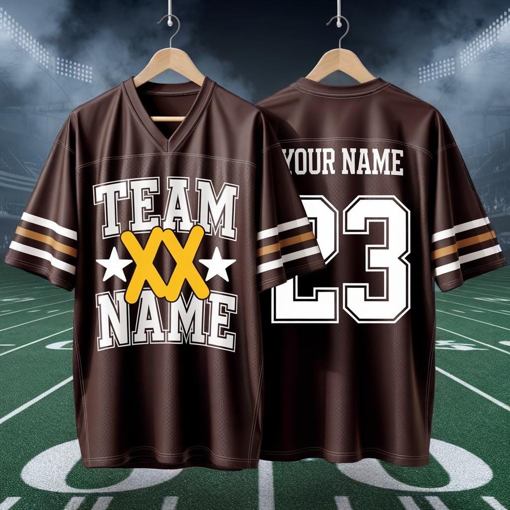 Browns Football Jersey With Team Name Number, Personalized Football Jersey, America Football Jersey, Personalized Concert & Game Day Outfit