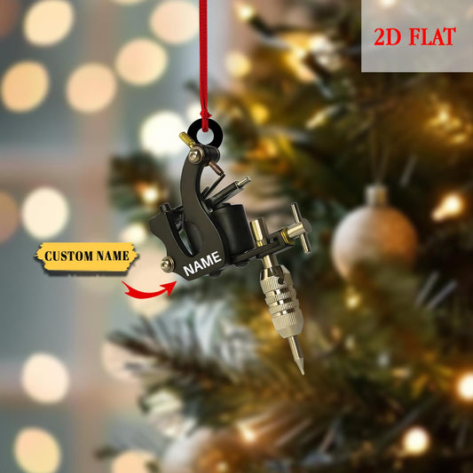 Personalized Tattoo Machine Ornament, Tattoo Shop Decorations, Tattoo Ornament, Tattoo Lovers Gift, Tattoo Studio Xmas Tree Decor Gift
