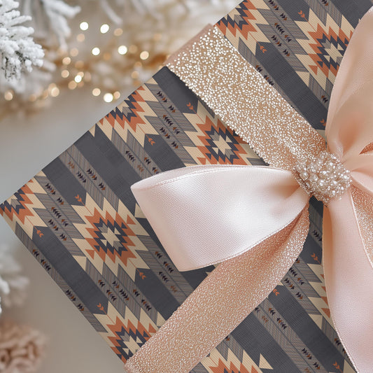 Vintage Western Gift Wrap Papers - Vintage Western Print Wrapping Paper - Unique Aztec Gift Paper