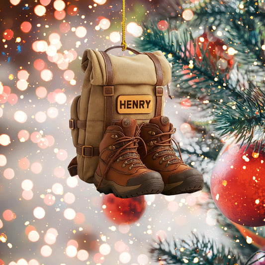 Personalized Hiking Christmas Ornament: Custom Camping Lover Haing Christmas Tree Decor, Christmas Gift For Hiking Club