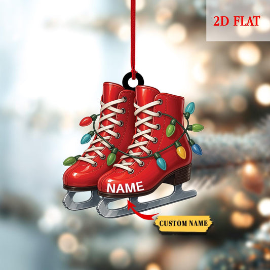 Personalized Roller Skate, Roller Derby Christmas Light Car Ornament, Love Roller Skate Christmas Ornament, Xmas Tree Decor Gift