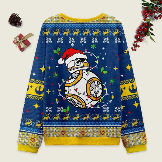 BB-8 Ugly Christmas Sweater, StarWars Christmas Sweater, Droid Xmas Holiday Gift, Robot Superhero Sweatshirt, Galaxy's Edge Shirt