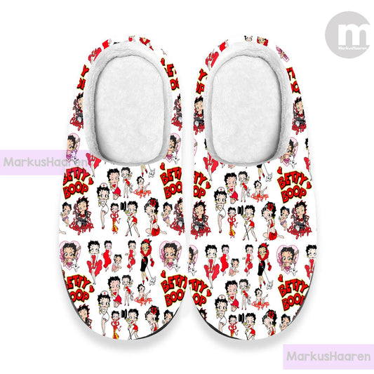 Personalized Betty Boop 3D All Over Print Indoor Slipper, Custom Rubber Slipper, Winter Indoor Slipper, Cotton Slipper, Christmas Slippers