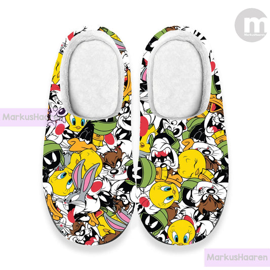 Personalized Tweety Bird 3D All Over Print Indoor Slipper, Custom Rubber Slipper, Winter Indoor Slipper, Cotton Slipper, Christmas Slippers