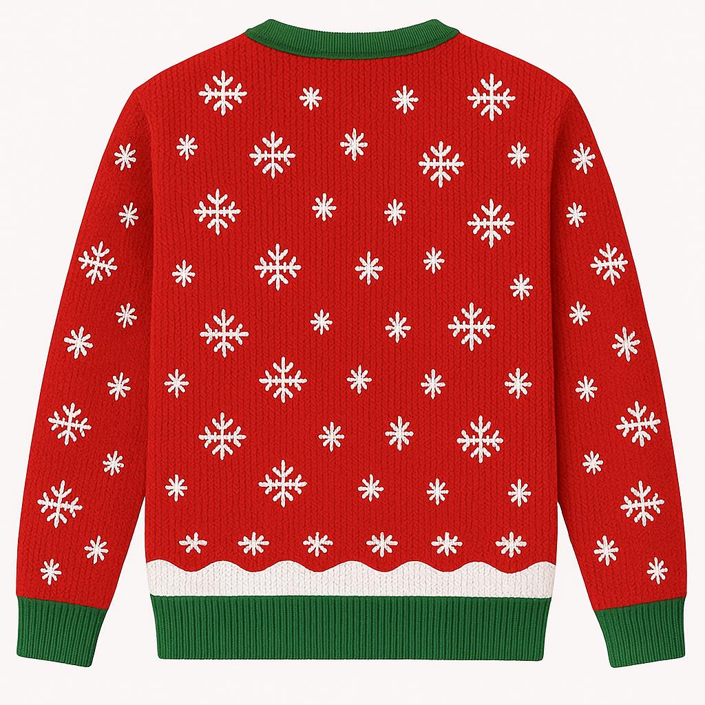 Christmas Sweater Red, Cute Snowman Xmas Tree Sweatshirt, Holiday Party Outfit, Funny Winter Gift Pullover