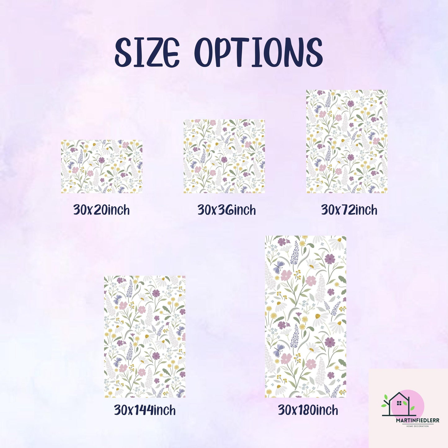 Wildflower Meadow Wrapping Paper: Pastel Floral Print, Eco-Friendly