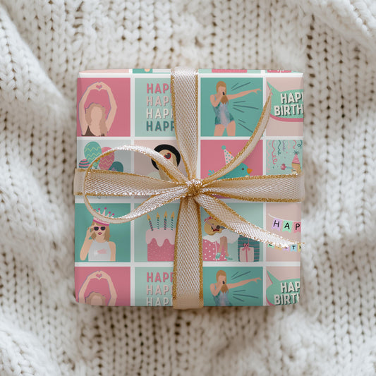 Taylor Birthday Gift Wrapping Paper: Fan Theme Bday Gift Wrap