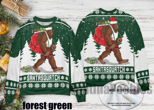 Bigfoot Santasquatch Christmas Sweater, Funny Bigfoot Holiday Ugly Sweater, Santasquatch Ugly Christmas Sweater, Funny Holiday Party Outfit
