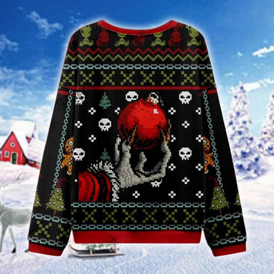 Merry Krampus Ugly Christmas Sweater, Gothic Horror Holiday Sweatshirt, Scary Santa Krampus Gift, Funny Xmas Pullover Unisex