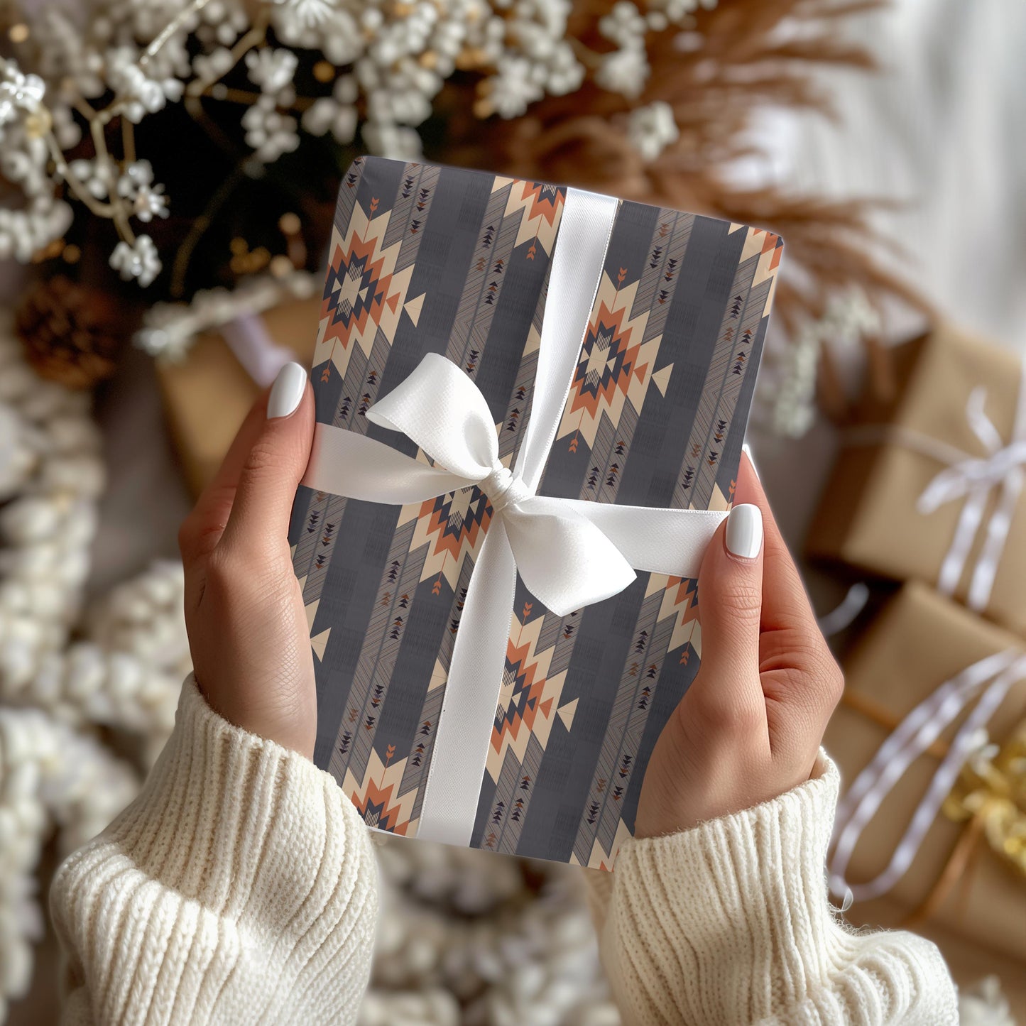 Vintage Western Gift Wrap Papers - Vintage Western Print Wrapping Paper - Unique Aztec Gift Paper