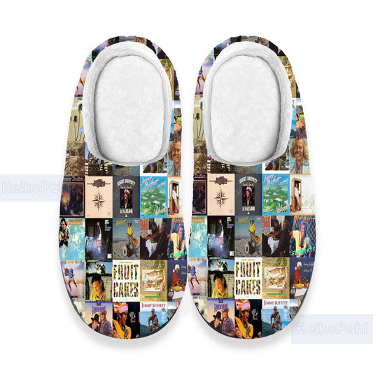 Jimmy Buffet Music 3D All Over Printed Slipper, Winter Slipper, Lightweight Rubber Sole, Custom Rubber Slipper, Cotton Slipper, Music Gift