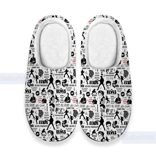 Elvis Presley 3D All Over Print Slipper, Lightweight Rubber Sole, Custom Rubber Slipper, King of rock n roll, Winter Slipper, Cotton Slipper