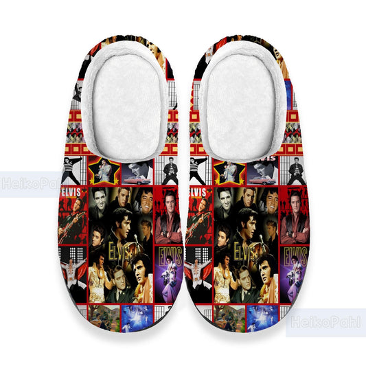 Elvis Presley 3D All Over Print Slipper, Custom Rubber Slipper, King of rock n roll, Lightweight Rubber Sole, Winter Slipper, Cotton Slipper