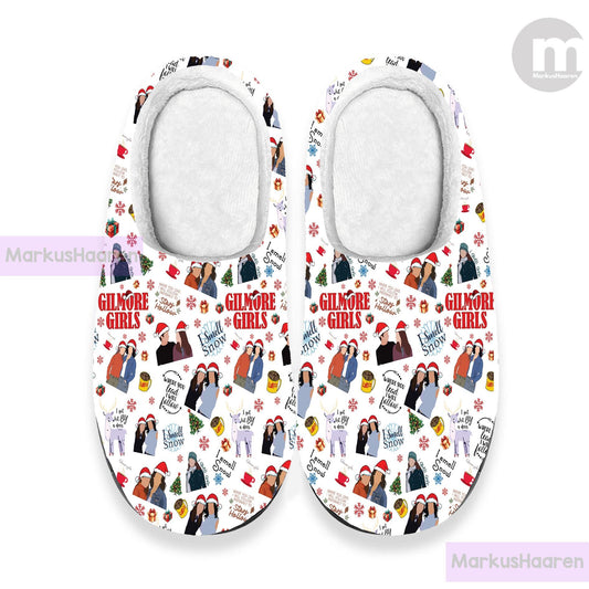 Personalized Name Gilmore Girls 3D All Over Print Slipper, Custom Rubber Slipper, Winter Indoor Slipper, Christmas Slippers, Cotton Slipper