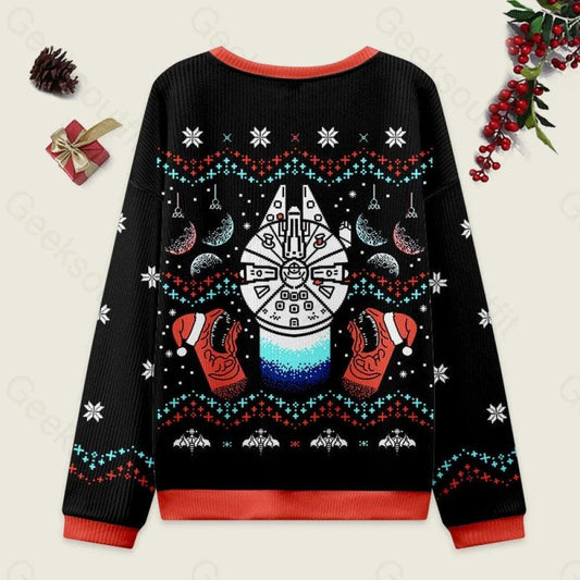 Boba Fett Fighter Jet Ugly Christmas Sweatshirt, ObiWan Kenobi Christmas Sweater, Starships Chirtsmas Sweater