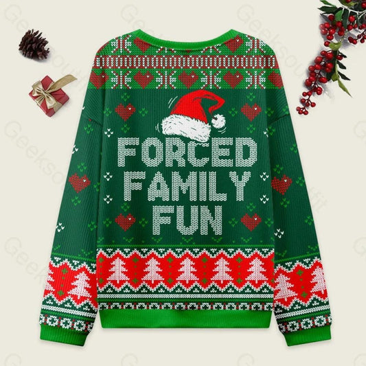 Forced Family Fun Christmas Ugly Sweater, Funny Santa Christmas Sweater, Sarcastic Christmas Ugly Sweater, Christmas Holiday Gift