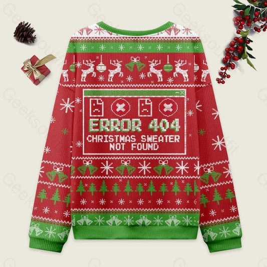 Error 404 Funny Xmas Not Found Ugly Christmas Sweater, Christmas Programmer Shirt, Computer Nerd Shirt, Ugly Christmas Sweater