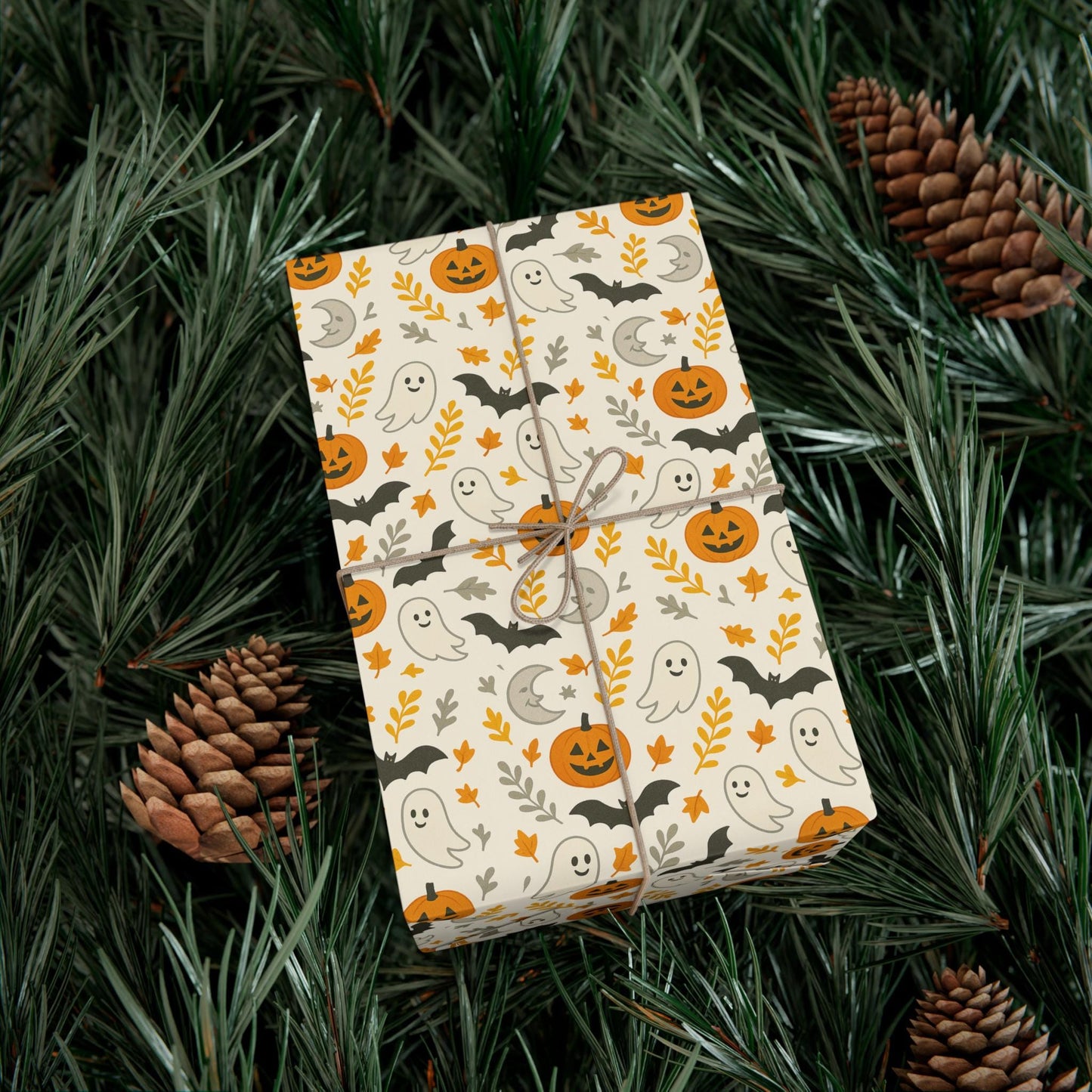 Gift Wrap Papers, Halloween Gift Wrap, Festive Wrapping Paper, Spooky Present Wrap, Cute Halloween Pattern, Gift Packaging