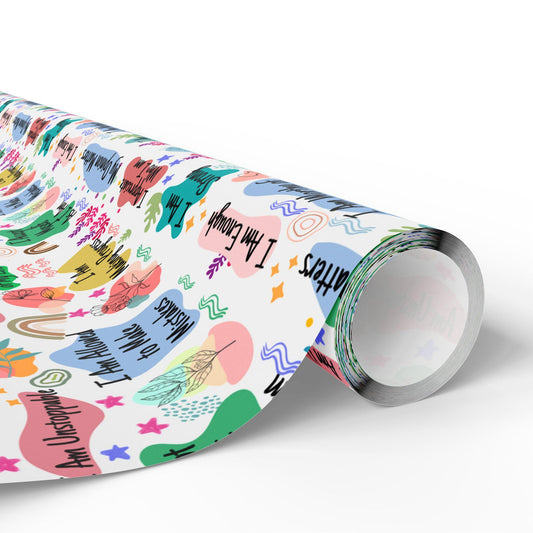 Positive Affirmation Wrapping Paper | Motivational Gift Wrap | Self Love Quote Paper | Inspirational Wrapping | Mental Health Gift Wrap