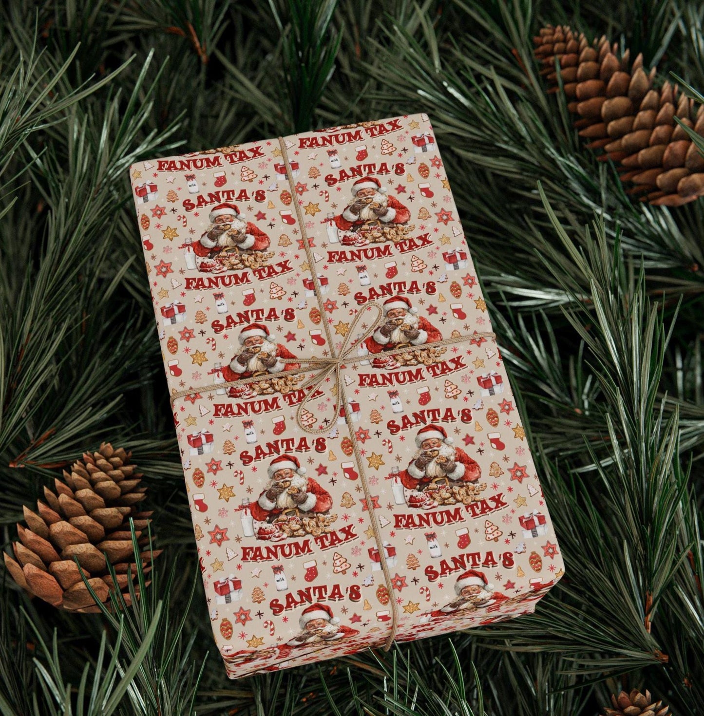 Wrapping Papers, Fanum Tax Meme Christmas Gift Wrap, Kids Funny Wrapping Paper, Brain Rot Slang Gift Wrap, Gen Alpha Meme, Holiday Gift Wrap