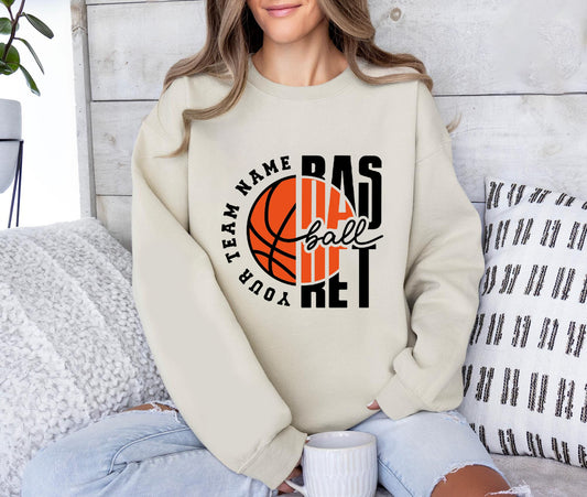 Basketball Sweatshirt with Team Name, Personalized Basketball Shirt