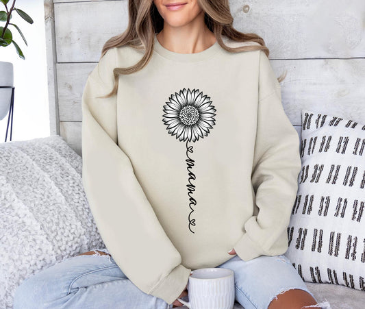 Mama Sunflower Sweatshirt, Cute Mama Shirt, Gift for Mother's Day