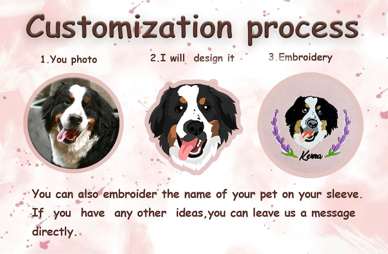Custom Dog Face Embroidered Sweatshirt From Your Photo,Cat Sweatshirt,Dog Mom Sweatshirt,Personalized Gift For Mom