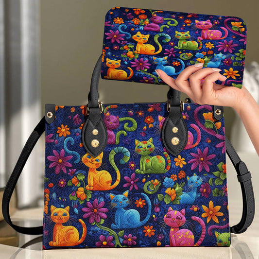 Cat Leather Bag Cute Cats Blossom
