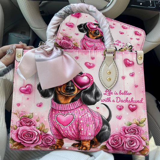 Dachshund Leather Bag Doxie In Love